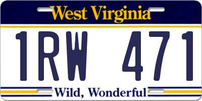 WV license plate 1RW471