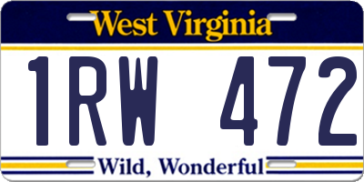 WV license plate 1RW472
