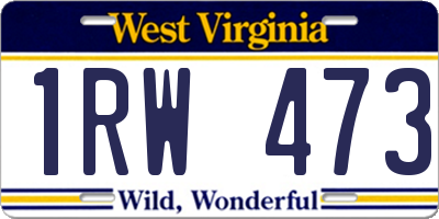 WV license plate 1RW473