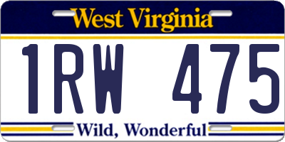 WV license plate 1RW475