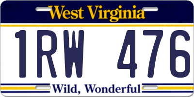 WV license plate 1RW476