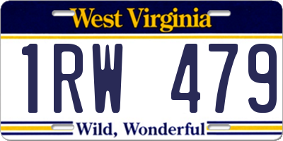 WV license plate 1RW479