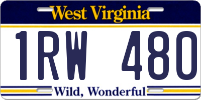 WV license plate 1RW480