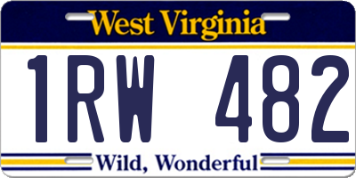 WV license plate 1RW482