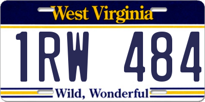 WV license plate 1RW484