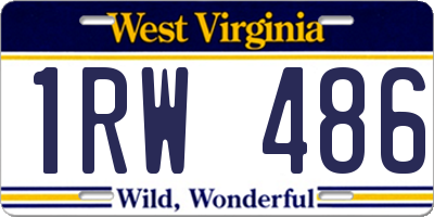 WV license plate 1RW486