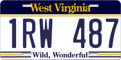 WV license plate 1RW487