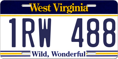 WV license plate 1RW488
