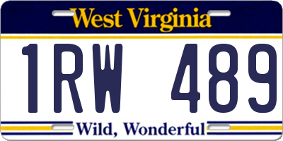 WV license plate 1RW489