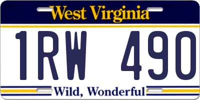 WV license plate 1RW490