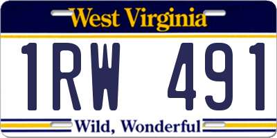 WV license plate 1RW491