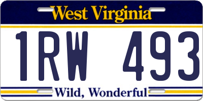 WV license plate 1RW493