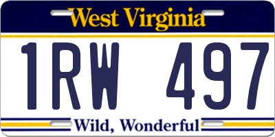 WV license plate 1RW497
