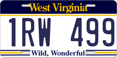 WV license plate 1RW499