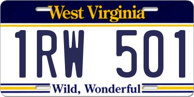 WV license plate 1RW501