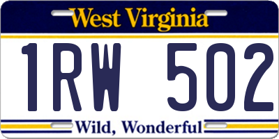 WV license plate 1RW502