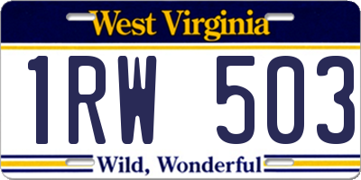 WV license plate 1RW503