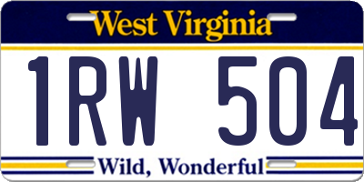 WV license plate 1RW504