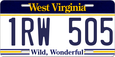 WV license plate 1RW505