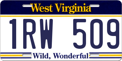 WV license plate 1RW509