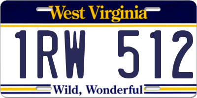 WV license plate 1RW512