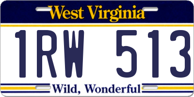 WV license plate 1RW513