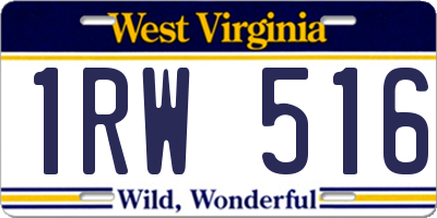 WV license plate 1RW516