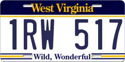 WV license plate 1RW517