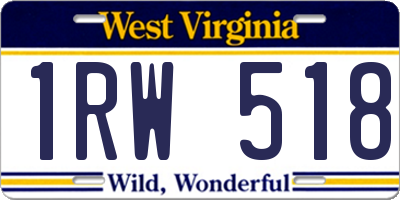 WV license plate 1RW518