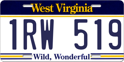 WV license plate 1RW519