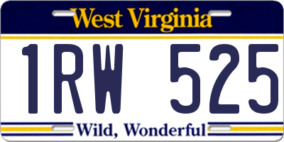 WV license plate 1RW525