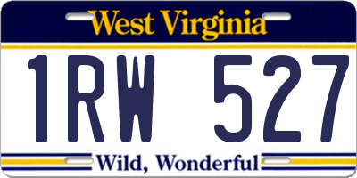 WV license plate 1RW527