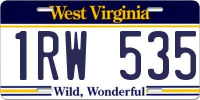 WV license plate 1RW535