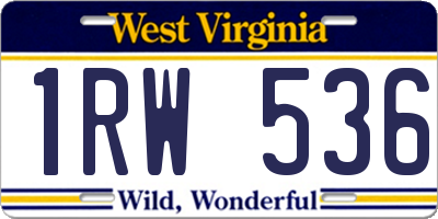 WV license plate 1RW536