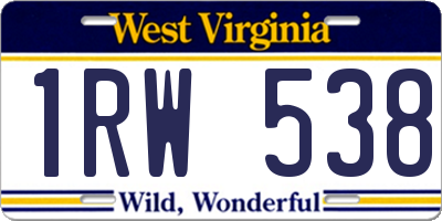 WV license plate 1RW538