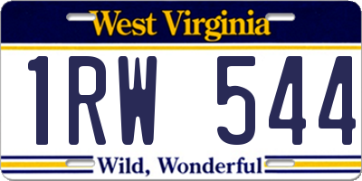 WV license plate 1RW544