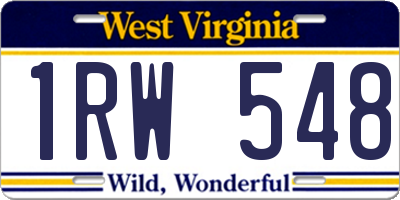 WV license plate 1RW548