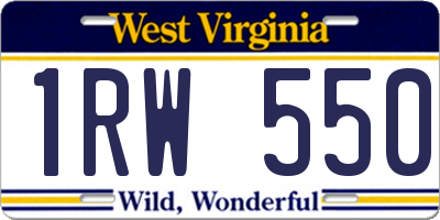 WV license plate 1RW550