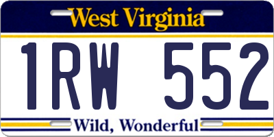 WV license plate 1RW552