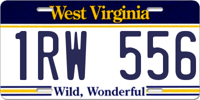 WV license plate 1RW556
