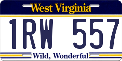 WV license plate 1RW557