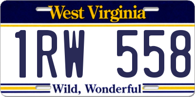 WV license plate 1RW558