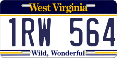 WV license plate 1RW564