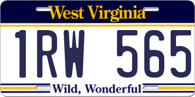 WV license plate 1RW565