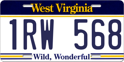 WV license plate 1RW568