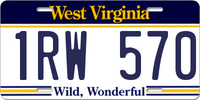 WV license plate 1RW570