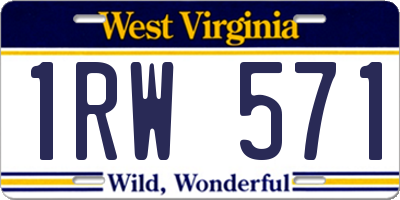 WV license plate 1RW571