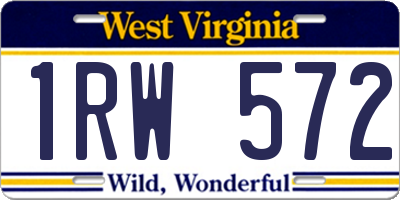 WV license plate 1RW572