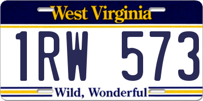 WV license plate 1RW573