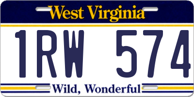 WV license plate 1RW574